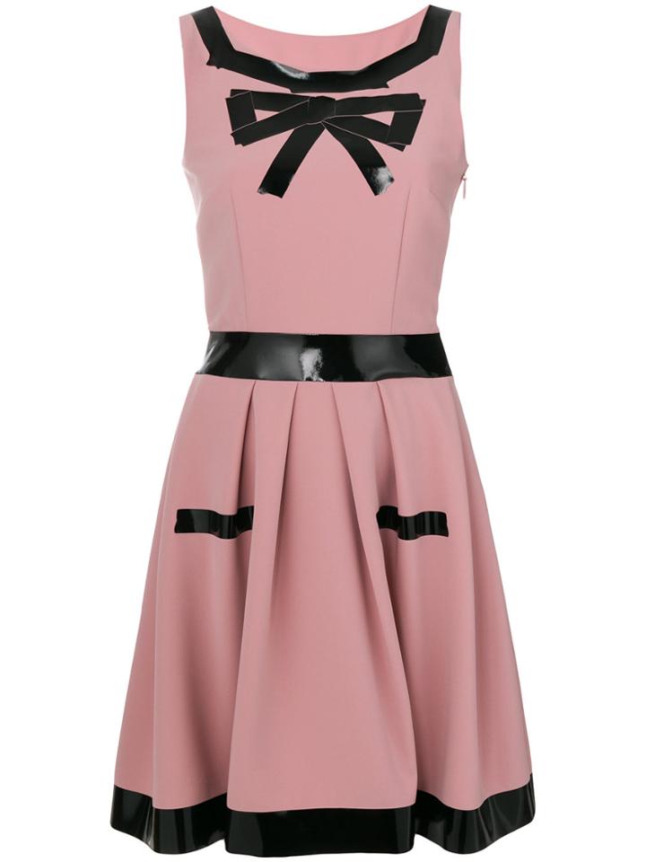 Moschino Patent Trim A-line Shift Dress - Pink & Purple