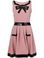 Moschino Patent Trim A-line Shift Dress - Pink & Purple