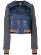 Aviù Floral And Rib Detailed Bomber Jacket - Blue