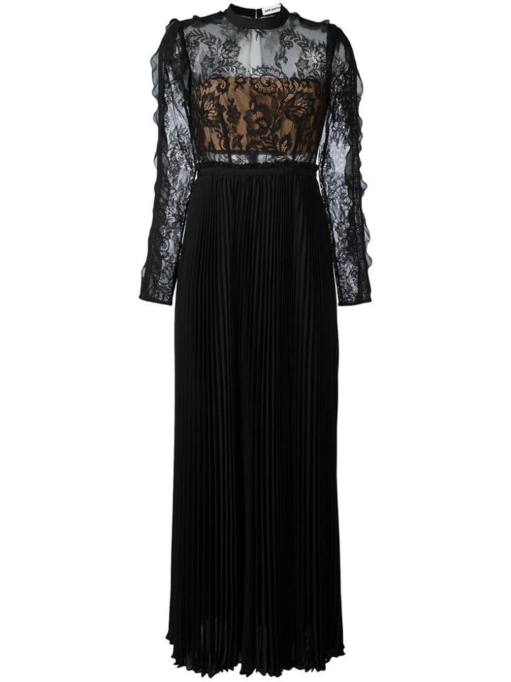 Self-portrait Lace Panel Gown - Black