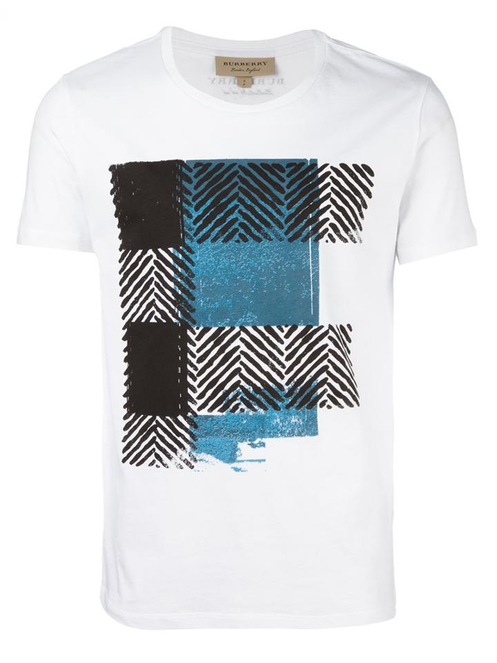 Burberry Printed T-shirt, Men's, Size: Xs, White, Cotton