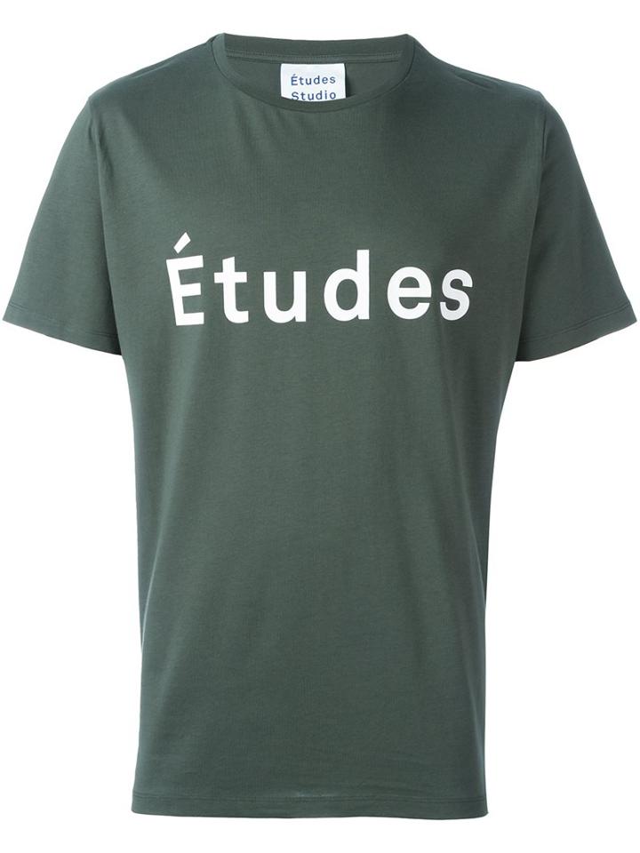 Études Logo Print T-shirt, Men's, Size: Xl, Green, Cotton