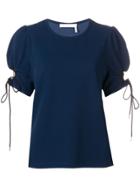 See By Chloé Drawstring Sleeve T-shirt - Blue