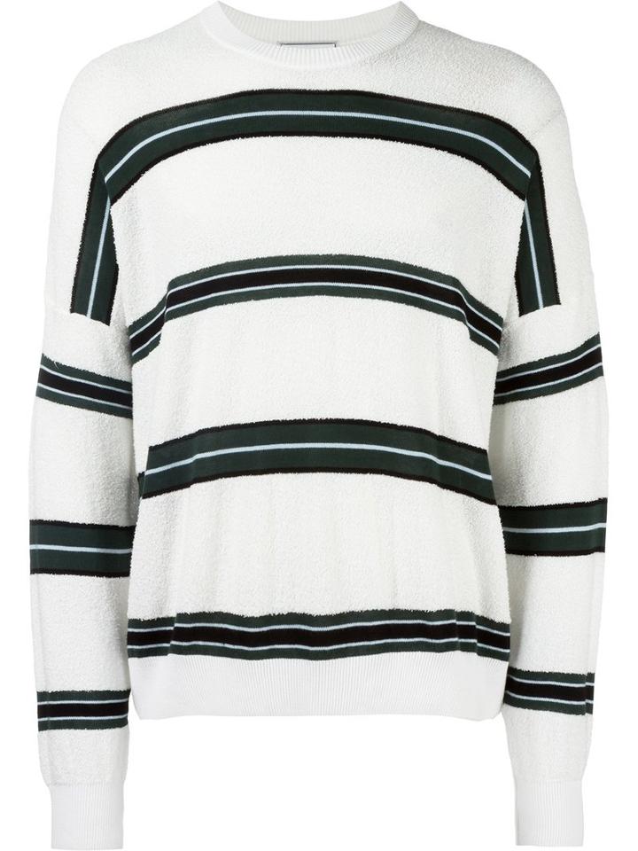 Ami Alexandre Mattiussi Striped Boxy Sweater, Men's, Size: Medium, White, Cotton/polyamide