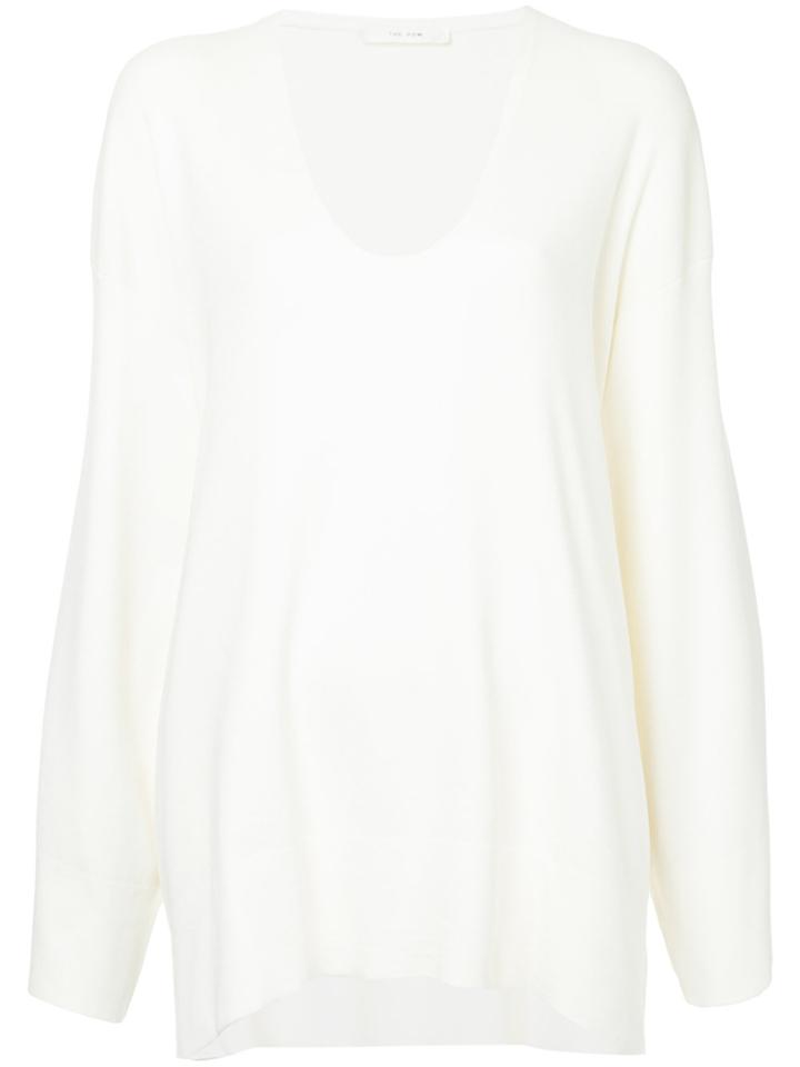 The Row Lesli Drop Shoulder Blouse - White