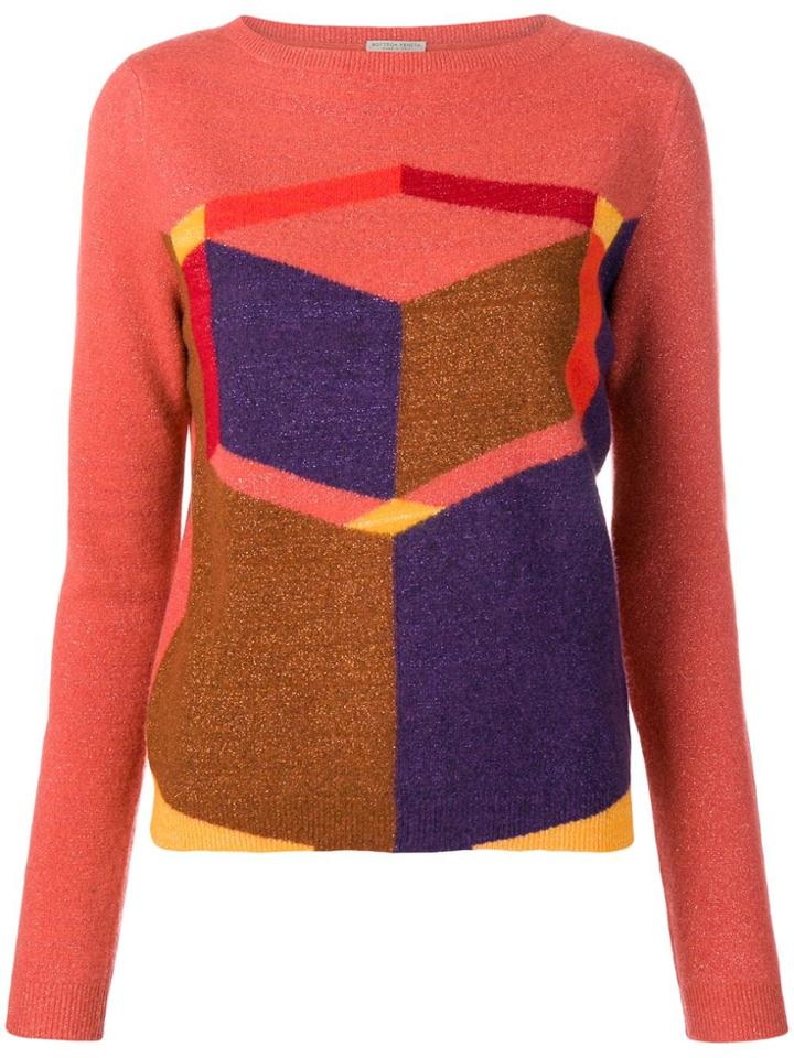 Bottega Veneta Geometric Intarsia Jumper - Pink