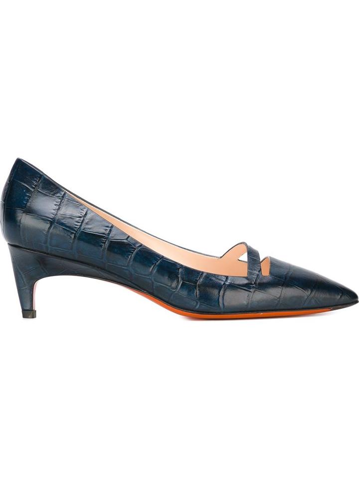 Santoni Crocodile Effect Pumps