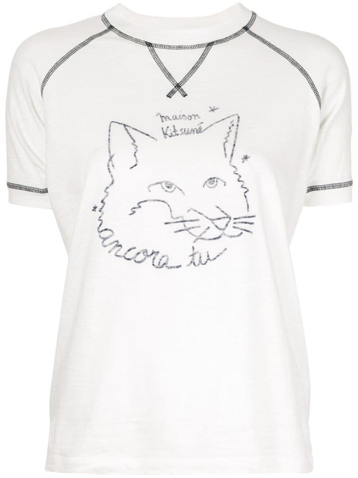 Maison Kitsuné Ancora Tu Printed T-shirt - White