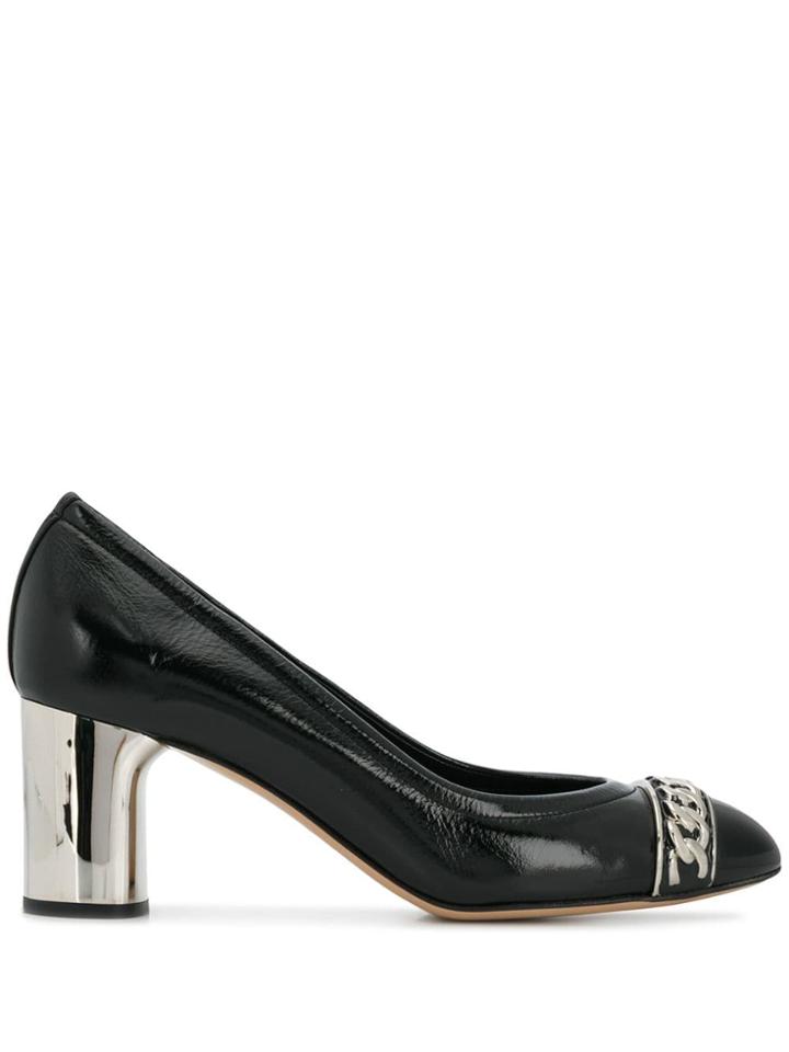 Casadei Chain Trimming Appliqué Pumps - Black