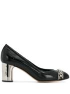 Casadei Chain Trimming Appliqué Pumps - Black