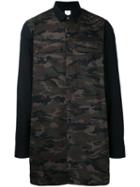 Cy Choi - Contrast Sleeve Shirt - Men - Cotton - M, Green, Cotton