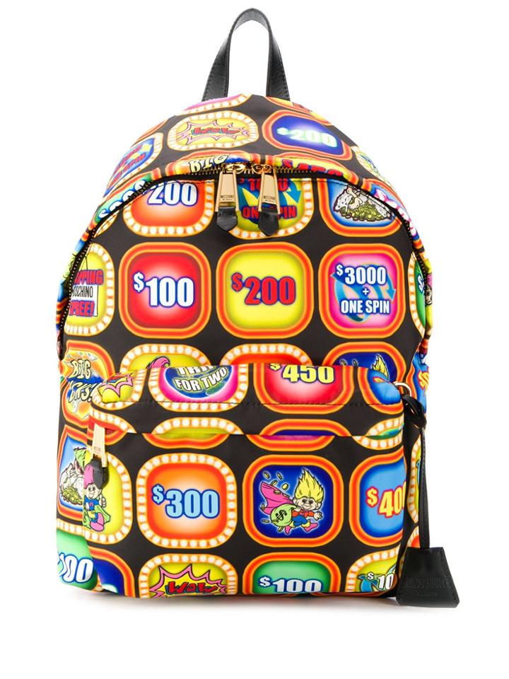 Moschino Slot Machine Print Backpack - Black
