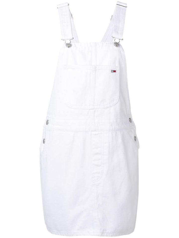 Tommy Jeans Dungaree Short Dress - White
