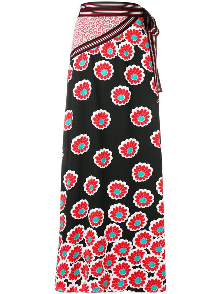 Dvf Diane Von Furstenberg Floral Print Skirt - Black