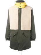 Lc23 Colour Block Parka, Men's, Size: Large, Green, Polyamide/acrylic/cotton