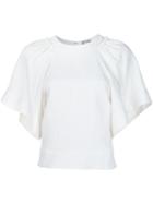Rachel Comey Ruffle Sleeve Blouse, Women's, Size: 4, White, Silk/linen/flax