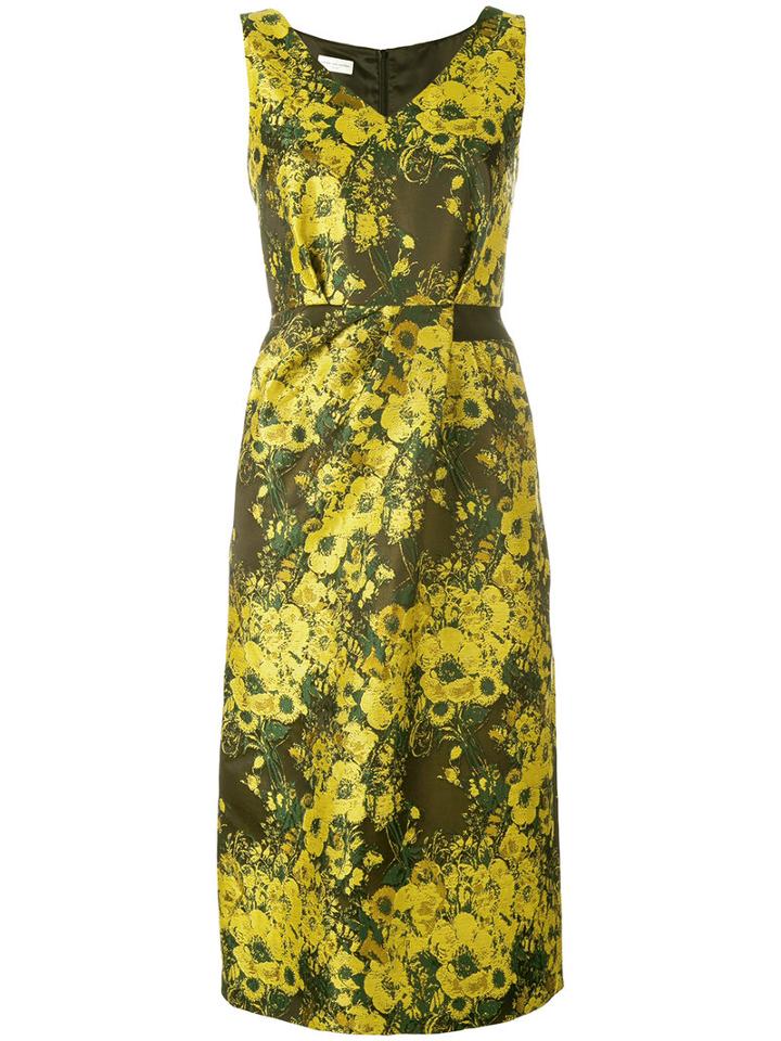 Dries Van Noten - Floral Print Dress - Women - Cotton/polyester/acetate/viscose - 38, Women's, Yellow/orange, Cotton/polyester/acetate/viscose