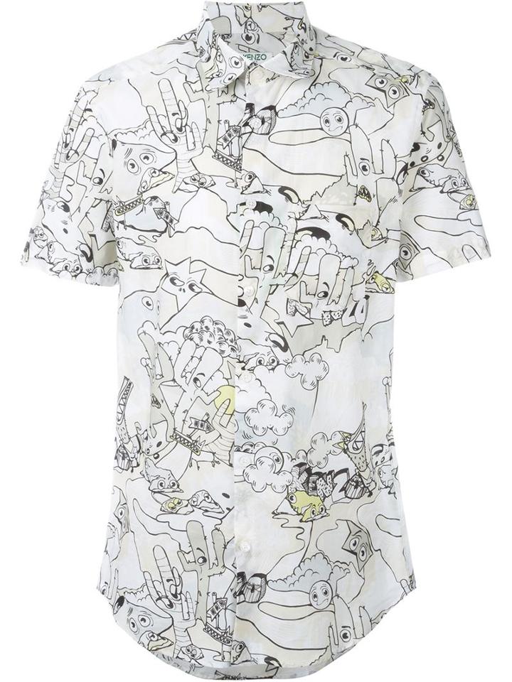 Kenzo 'cartoons' Shirt, Men's, Size: 40, White, Cotton