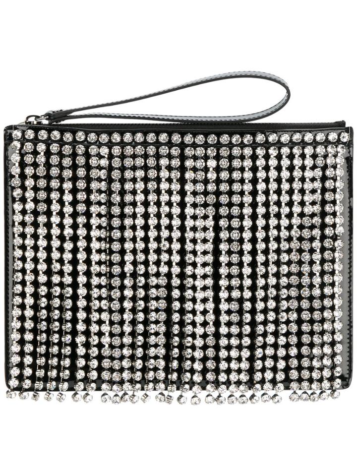 Christopher Kane Swarovski Crystal Fringe Clutch - Black