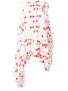Alexander Mcqueen Petal Print Asymmetric Top - White