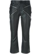 Alexander Wang Cropped Calf Leather Trousers - Black