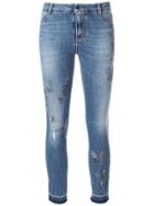 Ermanno Scervino Embellished Slim Fit Cropped Jeans - Blue