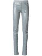 Rick Owens Drkshdw Elasticated Vernished Trousers - Grey