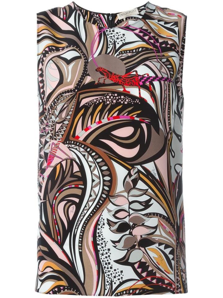 Emilio Pucci Printed Tank Top, Women's, Size: 40, Silk
