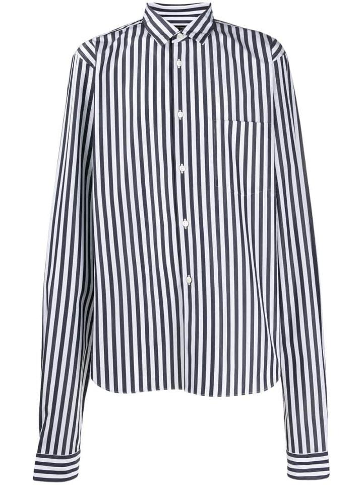 Comme Des Garçons Homme Plus Striped Tailored Shirt - Black