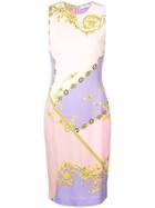 Versace Collection Fitted Print Dress - Pink