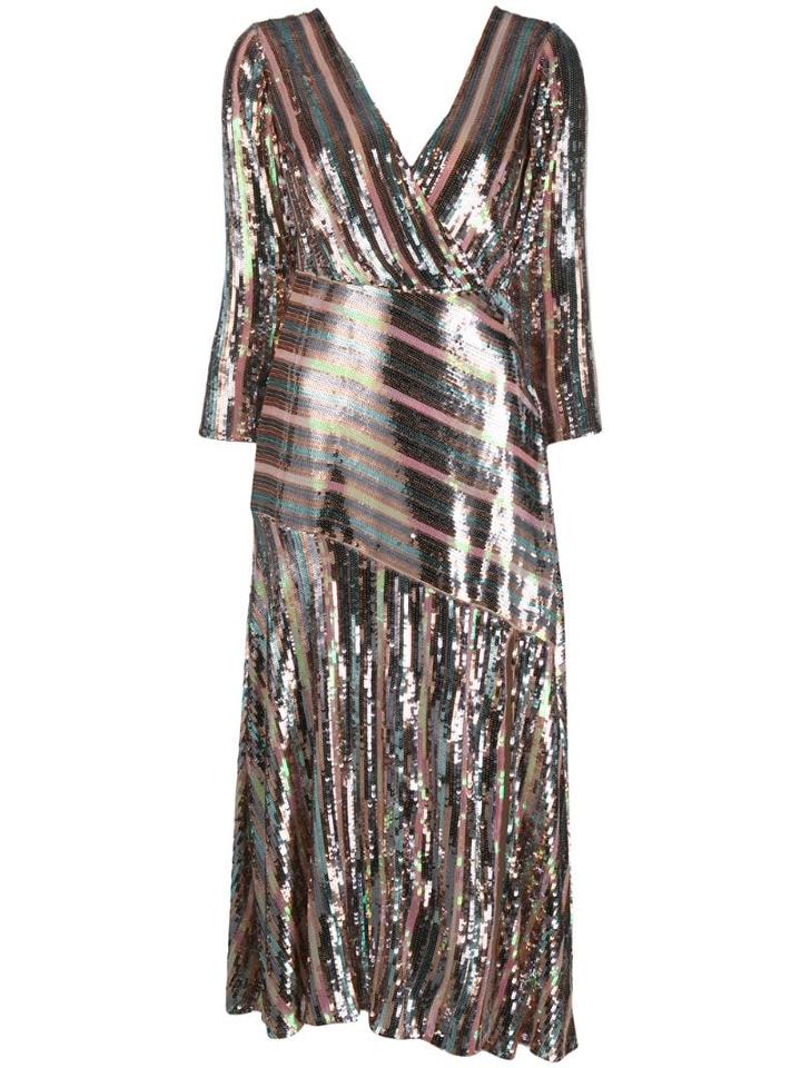 Rixo Tyra Sequinned Midi Dress - Pink