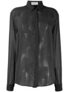 Saint Laurent Sheer Spotted Blouse - Black