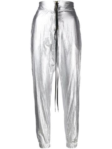 Mia-iam Metallic Cropped Trousers