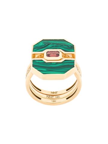 Nevernot Embellished Pendant Ring - Green