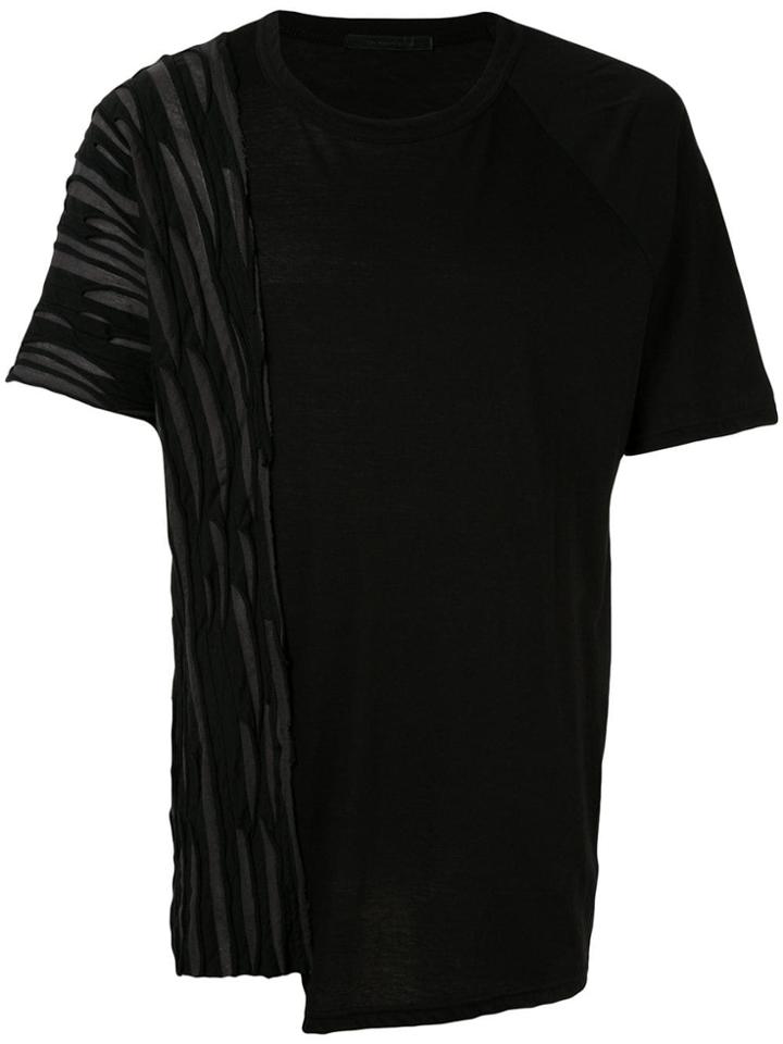 The Viridi-anne Asymmetric Panel T-shirt - Black
