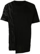 The Viridi-anne Asymmetric Panel T-shirt - Black