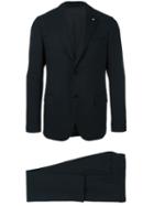 Lardini Notched Lapel Formal Suit, Men's, Size: 52, Blue, Cupro/viscose/wool