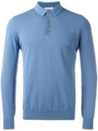 Boglioli Longsleeved Polo Shirt, Men's, Size: Large, Blue, Cotton