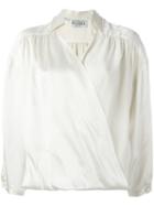 Gianfranco Ferre Vintage Draped Blouse, Women's, Size: 42, Nude/neutrals