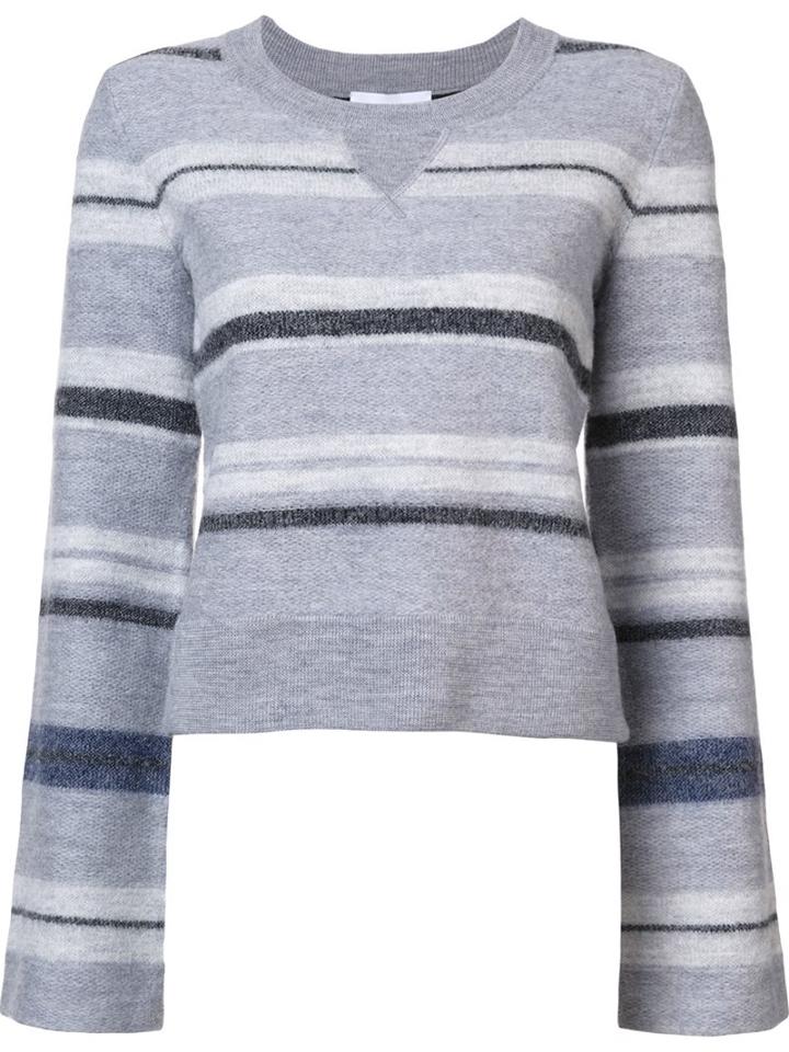 Derek Lam 10 Crosby Striped Jumper, Women's, Size: Small, Grey, Wool