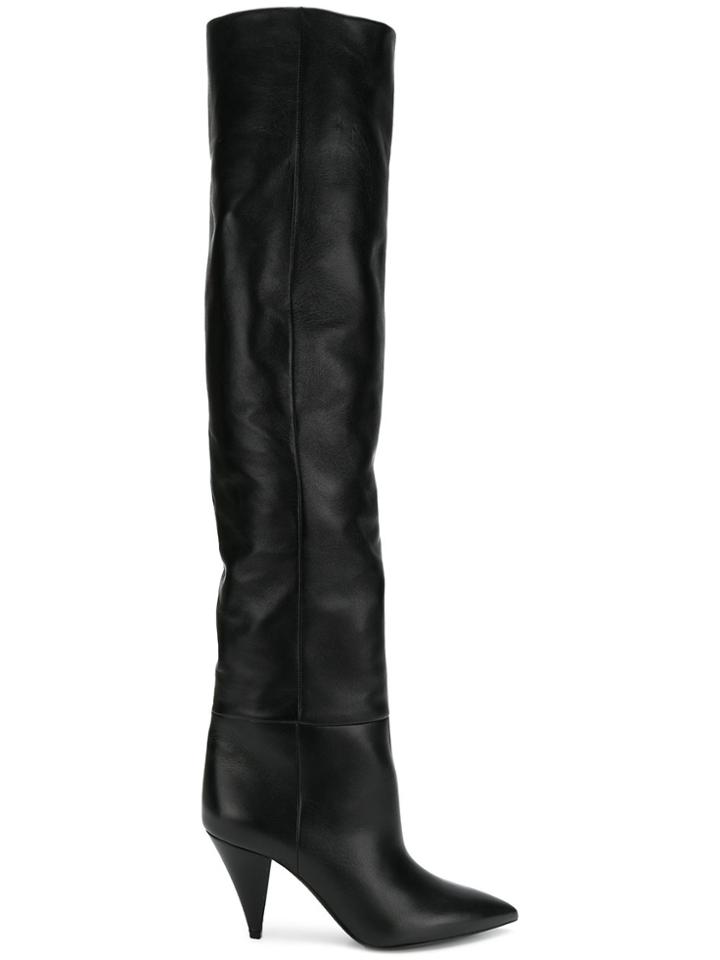 Saint Laurent Niki Over The Knee Boots - Black