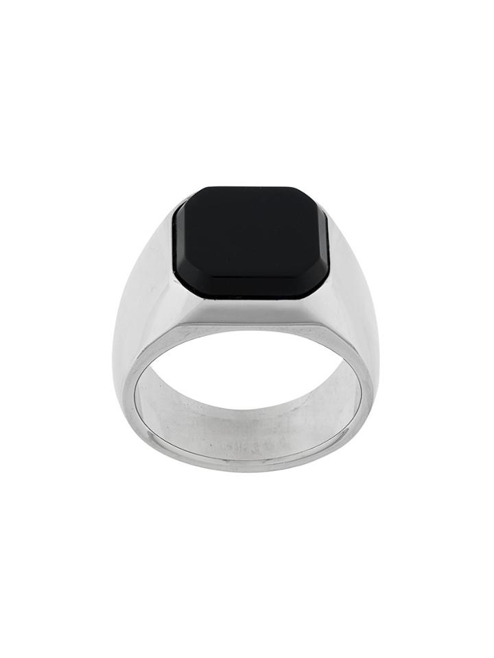 Dsquared2 Octagonal Inset Signet Ring - Metallic
