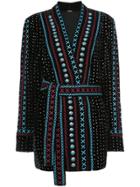 Dodo Bar Or Embroidered Tie Waist Jacket - Black