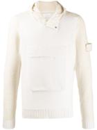 Stone Island Oversized Pocket Knitted Hoodie - Neutrals