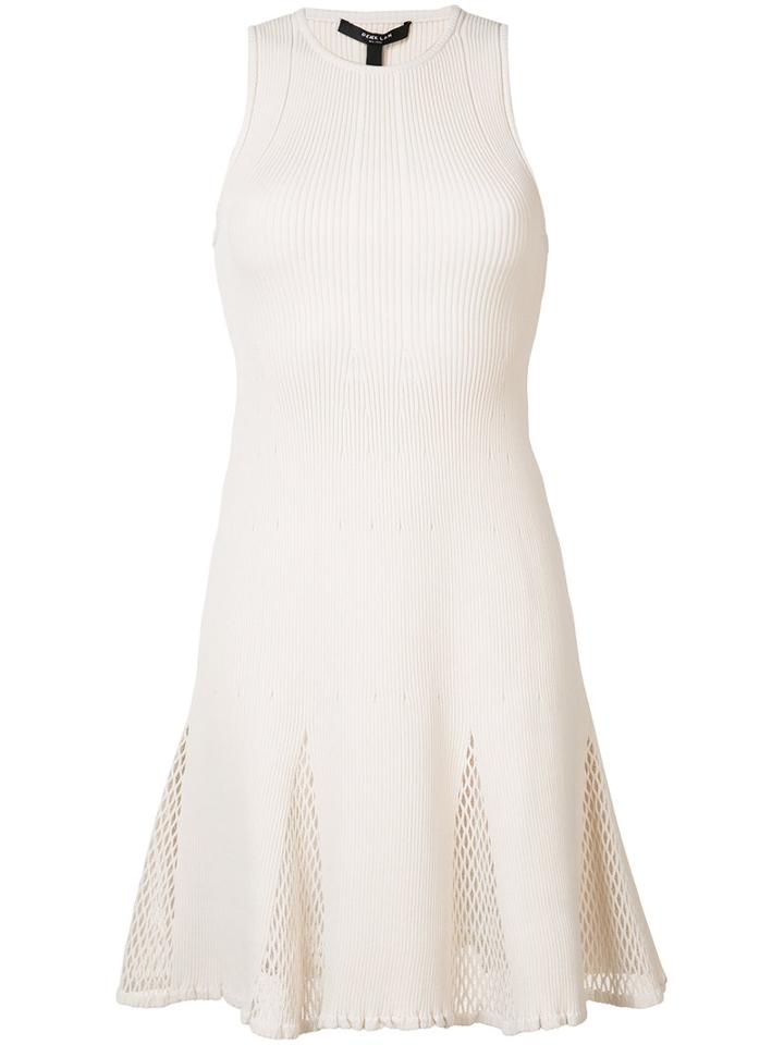 Derek Lam - Mesh-panelled Ribeed-knit Dress - Women - Polyamide/polyester/viscose - M, White, Polyamide/polyester/viscose