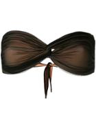 Norma Kamali Mesh Panel Bikini Bandeau Top - Black