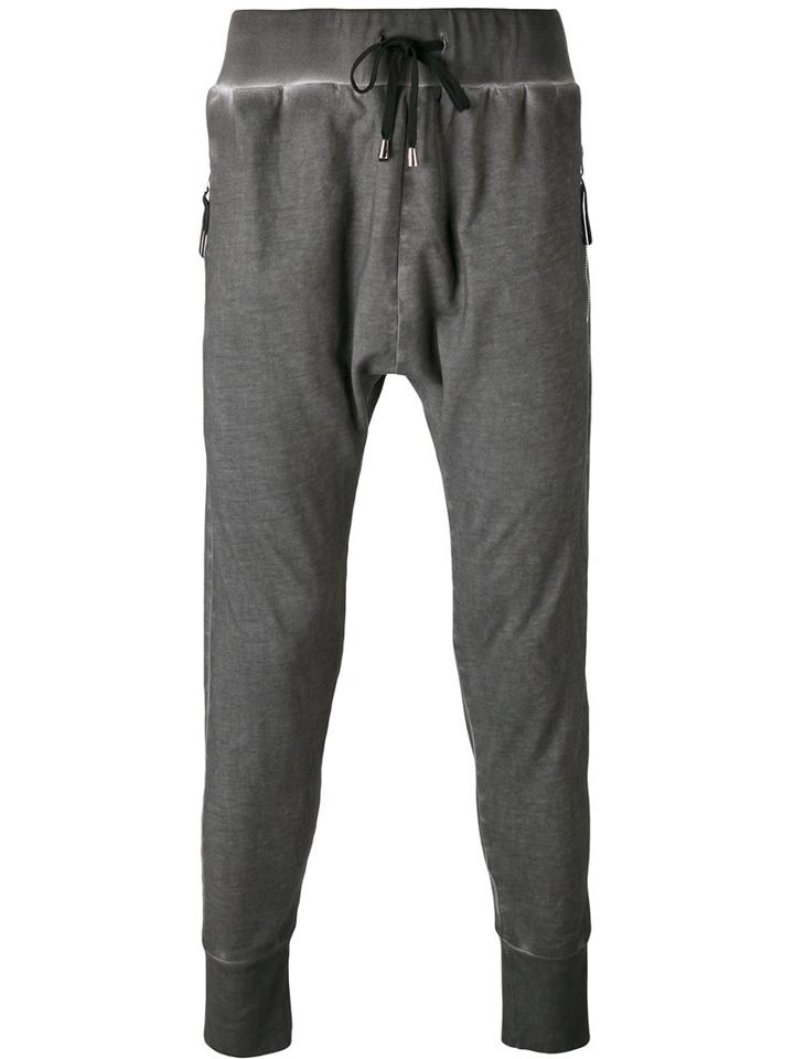 Unconditional Drop Crotch Track Pants, Men's, Size: Large, Grey, Cotton