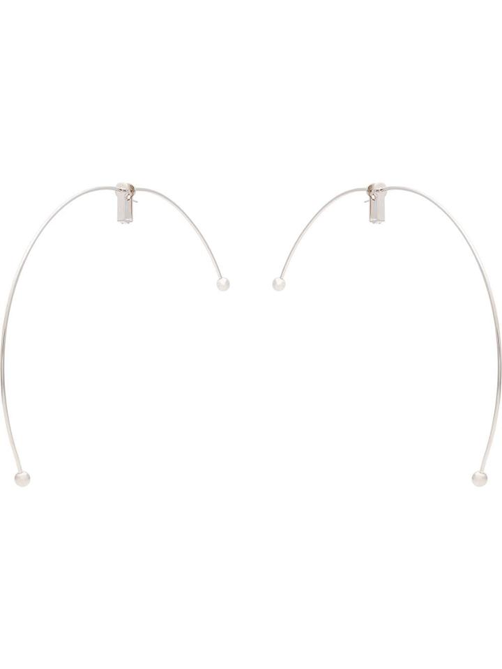 Y/project Silver Large U-bar Earrings