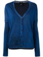Avant Toi - Button Up Cardigan - Women - Silk/cashmere - One Size, Blue, Silk/cashmere