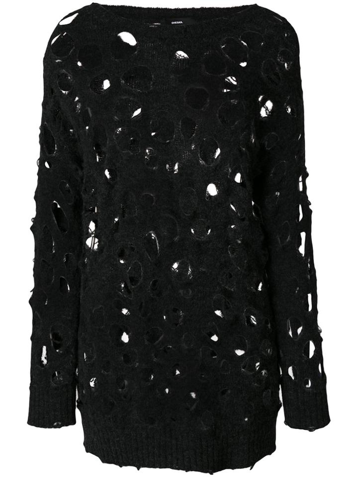 Diesel Perforated Jumper - Black